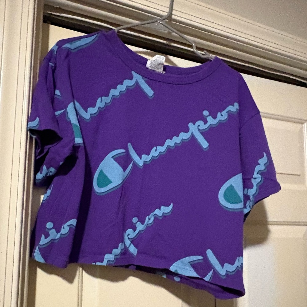 Champion Teal and purple crop top